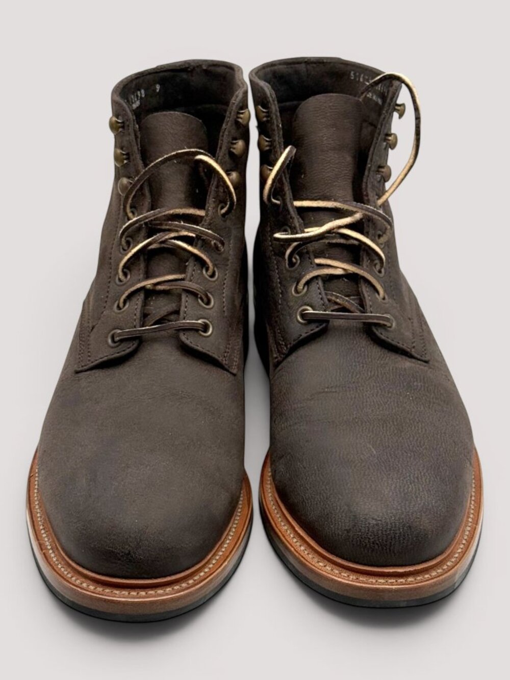 Parkhurst Allen Boot CF Stead Charcoal Brown Waxed Unicorn Size 9 602M Worn Once